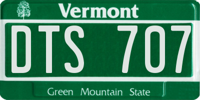 VT license plate DTS707