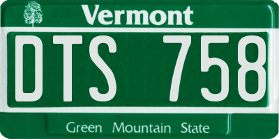 VT license plate DTS758
