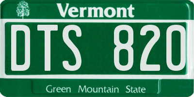 VT license plate DTS820