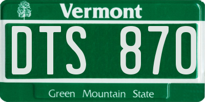 VT license plate DTS870