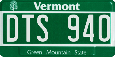 VT license plate DTS940