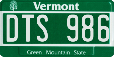 VT license plate DTS986