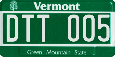 VT license plate DTT005