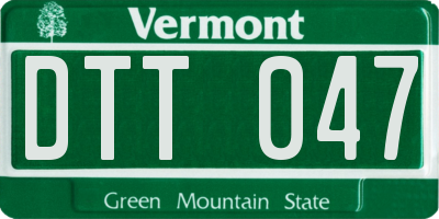 VT license plate DTT047
