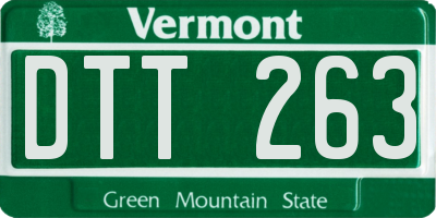 VT license plate DTT263