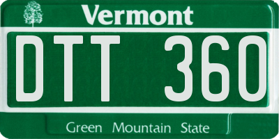 VT license plate DTT360