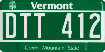 VT license plate DTT412
