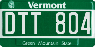 VT license plate DTT804