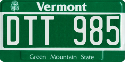 VT license plate DTT985