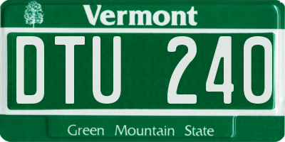 VT license plate DTU240
