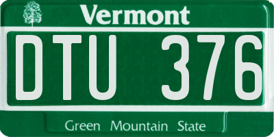 VT license plate DTU376