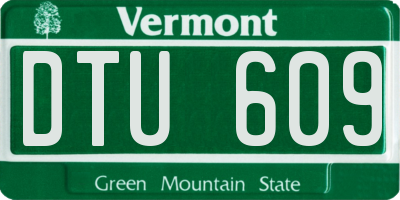 VT license plate DTU609