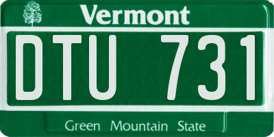 VT license plate DTU731