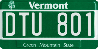 VT license plate DTU801