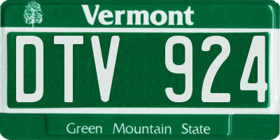 VT license plate DTV924