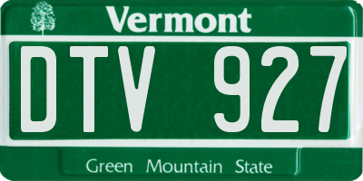 VT license plate DTV927