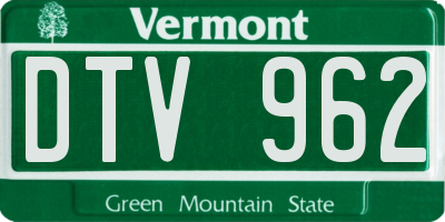 VT license plate DTV962