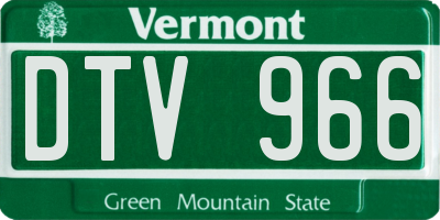 VT license plate DTV966