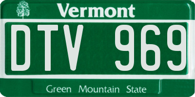 VT license plate DTV969