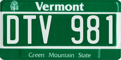 VT license plate DTV981