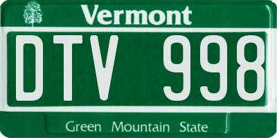 VT license plate DTV998