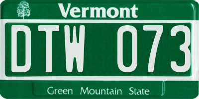 VT license plate DTW073