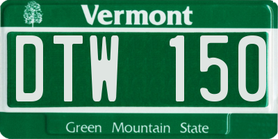 VT license plate DTW150