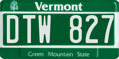 VT license plate DTW827