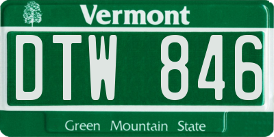 VT license plate DTW846