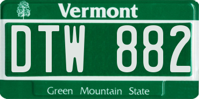 VT license plate DTW882