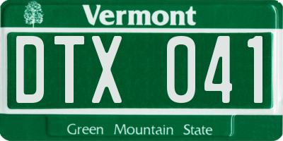 VT license plate DTX041