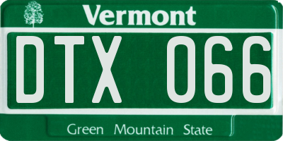 VT license plate DTX066