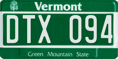VT license plate DTX094