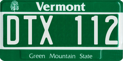 VT license plate DTX112
