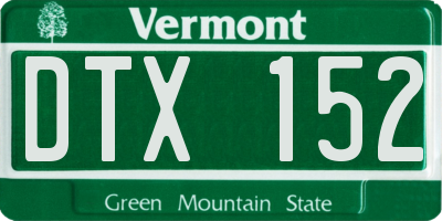 VT license plate DTX152