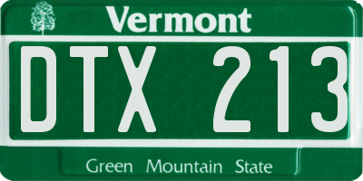 VT license plate DTX213