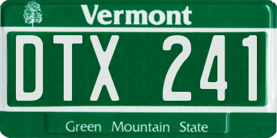 VT license plate DTX241