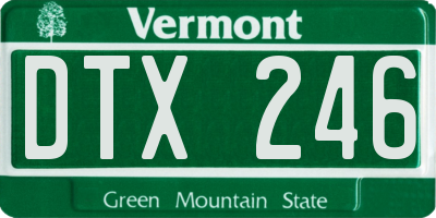 VT license plate DTX246