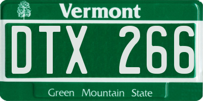 VT license plate DTX266