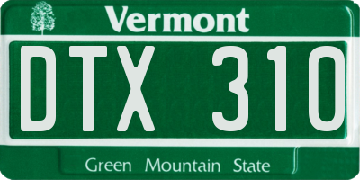 VT license plate DTX310