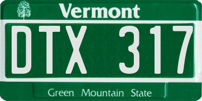 VT license plate DTX317