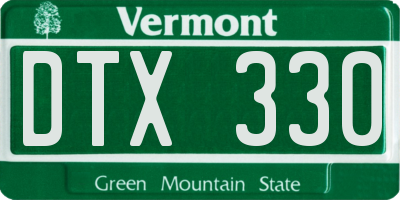 VT license plate DTX330