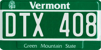 VT license plate DTX408
