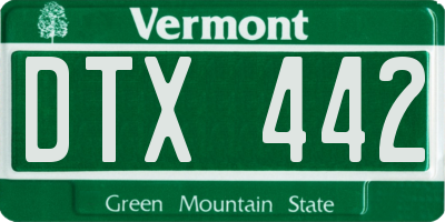 VT license plate DTX442