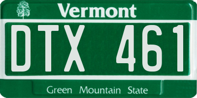 VT license plate DTX461