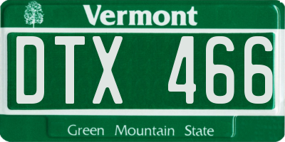 VT license plate DTX466