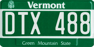 VT license plate DTX488