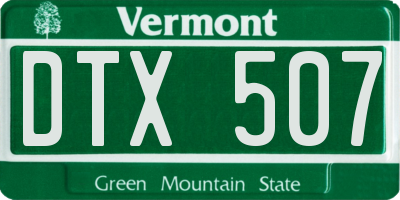 VT license plate DTX507