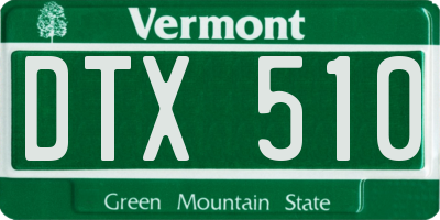 VT license plate DTX510