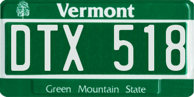 VT license plate DTX518